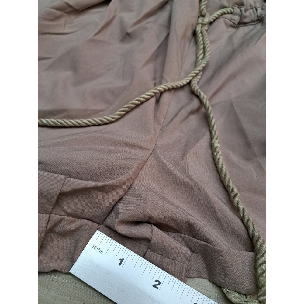 Bar III Womens Taupe Mauve Paperbag Waist Rope Drawstring Shorts Size M - Picture 6 of 8